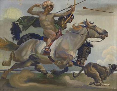 Jägare Till Häst by Christian SPEYER - auction artwork with signature