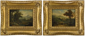 Danae Och Actaeon Samt Mytologiskt Motiv - 2 St. by Francisque The Elder MILLET