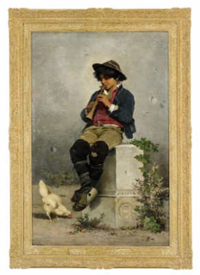 Flöjtspelande Yngling by Guerrino GUARDABASSI - auction artwork with signature