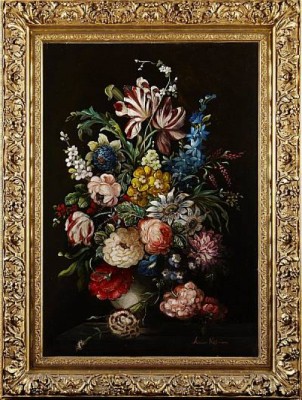 Blomsterstilleben by Adrian HOFFMAN - auction artwork with signature