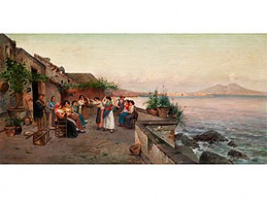 Tarantella-tanz In Napoli by Enrico FORLENZA - auction artwork with signature
