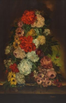 Still Life Of Flowers by Heinrich GAROSSA - auction artwork with signature