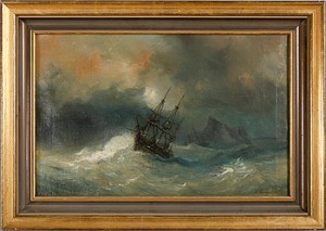 Segelfartyg I Sjönöd by Barthélemy LAUVERGNE - auction artwork with signature