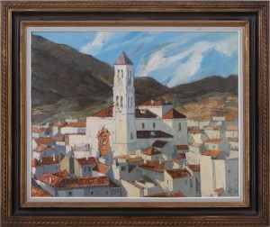 Village Rooftops by Daniel MERINO - auction artwork with signature