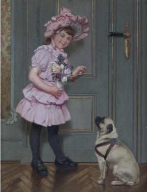 Flicka Med Hund by Wilhelm EILERS