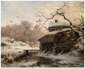 Vinter Ved Liten Elv by Ludwig MUNTHE