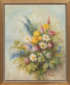 Blomsterstilleben by Sonja NAVRATIL - auction artwork with signature