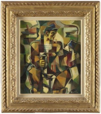 L'accordeoniste by Louis A. MARGANTIN - auction artwork with signature