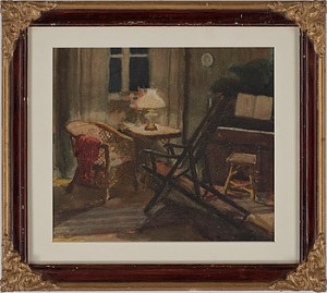 Salongsinteriör Med Korgstol by Alexander Valentinovich SREDIN