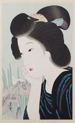 The Pensive Bijin by HAKUTEI ISHII - auction artwork with signature