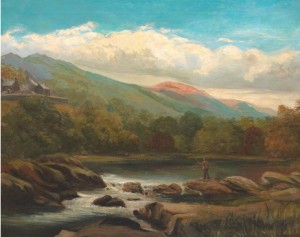 Fishing For Salmon by Edward DAVIES - auction artwork with signature