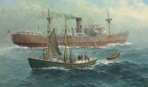Off Cape Elizabeth by Jack Lorimer GRAY - auction artwork with signature