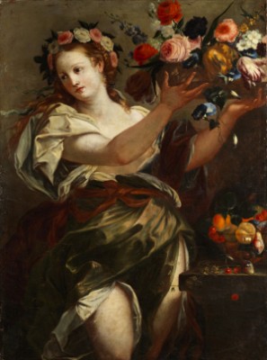 Flora Einen Korb Mit Blumen Präsentierend by Franz Werner Von TAMM