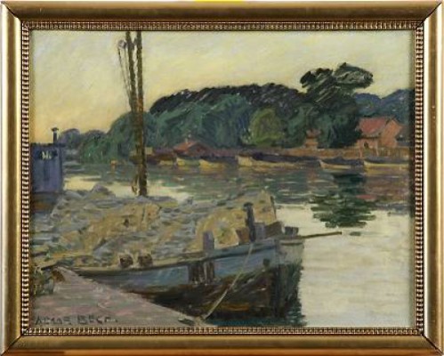 Hamnmotiv by Almar BECH - auction artwork with signature