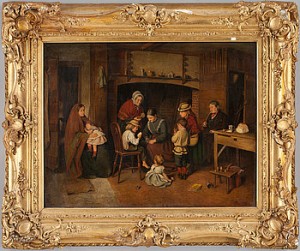 Familj Vid öppen Eldstad by Thomas FAED