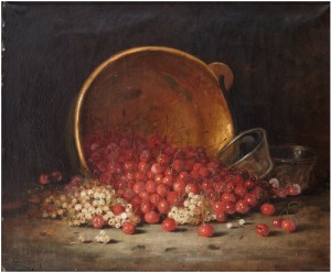 Cerises, Groseilles Et Bassine En Cuivre by Germain Théodore RIBOT