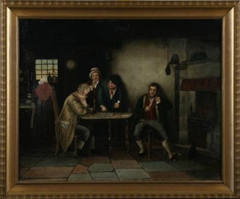 . Interiör Med Figurer by W. BURKE - auction artwork with signature