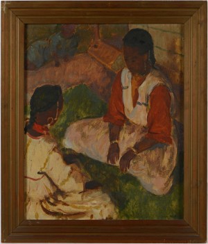 La Conversation by Jacques WOLF - auction artwork with signature