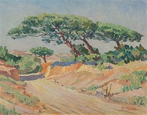 Cot D'azur, Pins Parasol by Jean HOLSING - auction artwork with signature