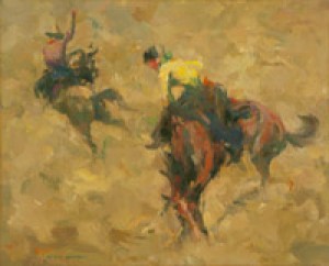 Bronco Busters, Salinas Rodeo by Armin Carl HANSEN
