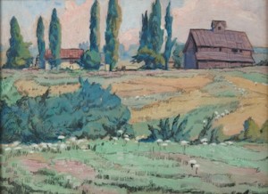 Farmstead And Field, Berlin Heights by August BIEHLE