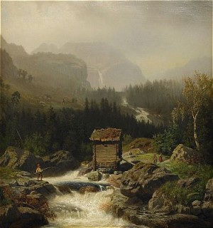 Nordiskt Bergslandskap Med Fors by Edward BERGH
