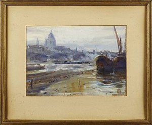 St Pauls From Banks Side by BA NYAN - auction artwork with signature