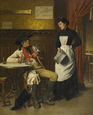 Caféinteriör by Friedrich Peter HIDDEMANN - auction artwork with signature