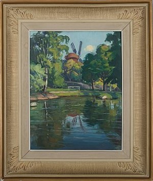 Samppalinna by Reino ‘R. E:lund’ EKELUND - auction artwork with signature
