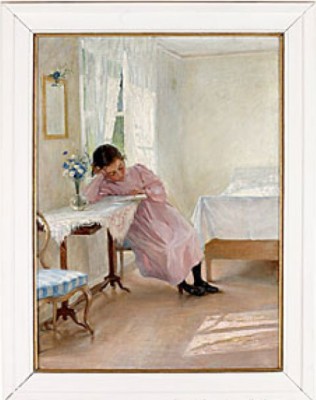 Läsande Flicka Vid Fönster by Fanny BRATE
