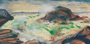 Waves Crashing Against Shore by Paul Bough TRAVIS