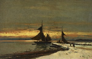 Vinterlandskap Med Segelskuta by Per PETRI - auction artwork with signature