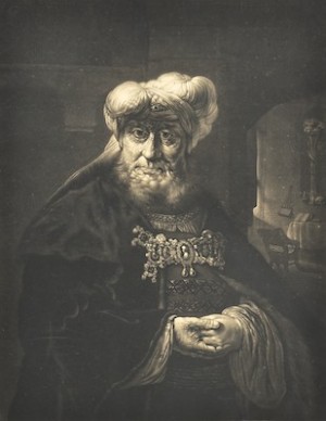A Mezzotint After Rembrandt Depicting King Uzziah, Published By John Boydell, London, Ca. 1778 by William PETHER