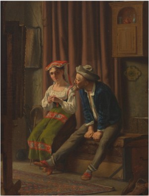 Studio Interior by Johannes LINSE - auction artwork with signature