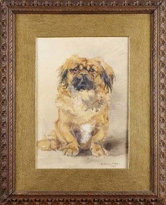Hundporträtt by D. E. Seymour HADEN - auction artwork with signature