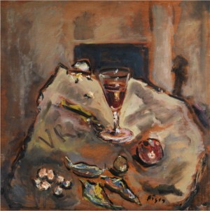 Stilleben Mit Weinglas by Filippo De PISIS