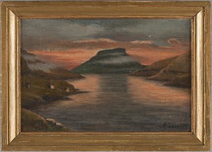 Fjordlandskap I Skymning by Niels KRUSE - auction artwork with signature
