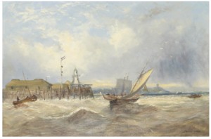 Segelfartyg Utanför Pir, (attrib.) by James WEBB