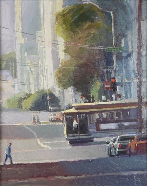 Cable Car At The Intersection Of Powell And California Streets, San Francisco, Ca by Ken AUSTER