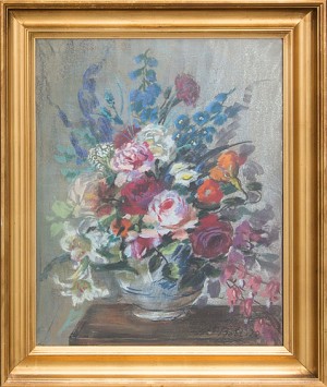 Blomsterstilleben by Niels Peter BOLT - auction artwork with signature