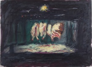 The Market by Kevin MOSS - auction artwork with signature