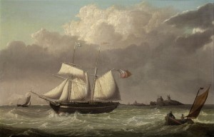 Topsail Schooner Off The Dutch Coast by Thomas A. BINKS