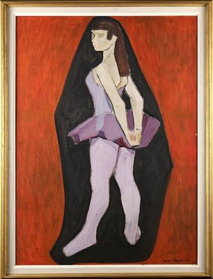 Figur Mot Svart Och Rött by Birgit FORSSELL