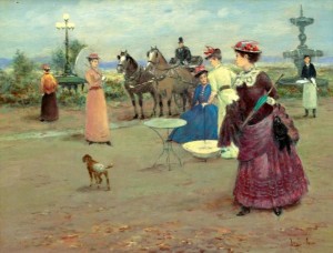 Young Ladies On The Terrace by Juan SOLER - auction artwork with signature