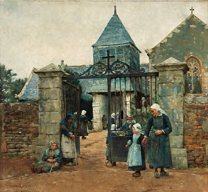 Utanför Chapelle Saint-david I Quimperlé, Motiv Från Bretagne by Stanhope Alexander FORBES