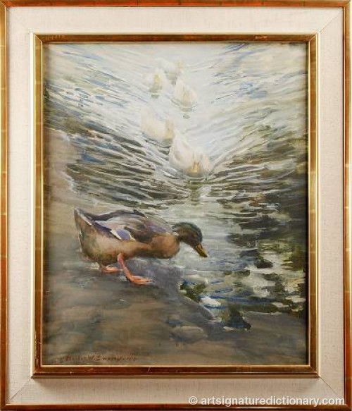 Sjöfåglar by Charles Walter SIMPSON - auction artwork with signature