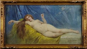 Liggande Modell by Gaston GERARD - auction artwork with signature