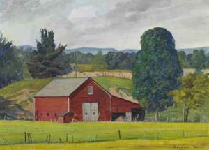 New England Barn by Luigi LUCIONI - auction artwork with signature