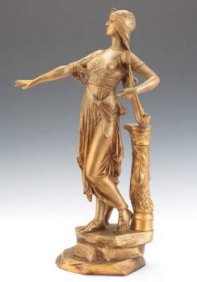 Woman With A Harp by Edouard DROUOT