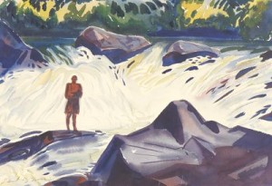 Man At Rapids by Paul Bough TRAVIS
